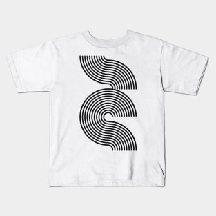 70s Style Retro Mid Century Modern Line Art Kids T-Shirt